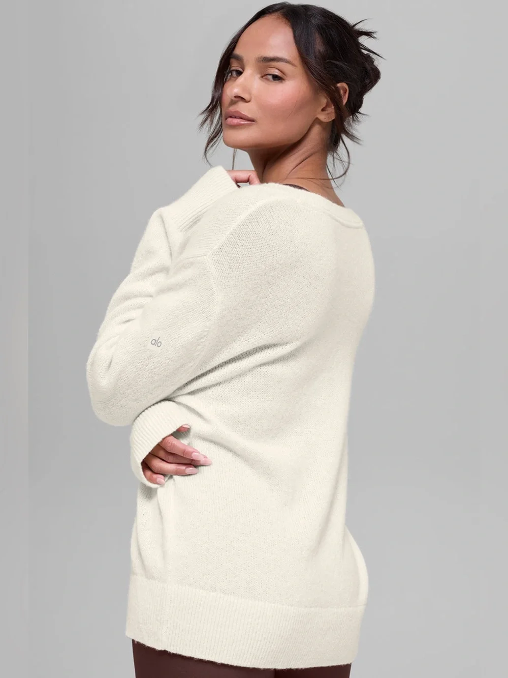 Alo Yoga Wool Cashmere New Class Oversized V-Neck Sweater Women’s XS MSRP $328